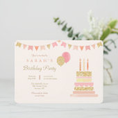 Funkelnd Geburtstagspartei Einladung (Stehend Vorderseite)