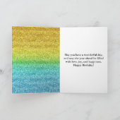 Funkelnd Gelb & Blau Gradient Glitzer Geburtstag Karte (Innenseite)