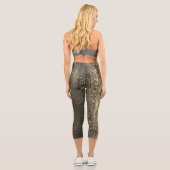 Funkelnd Girly Glam Bronze Disco Party Capri Leggings (Rückseite)