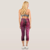 Funkelnd Girly Glam Pink Parfait Disco Party Capri Leggings (Rückseite)