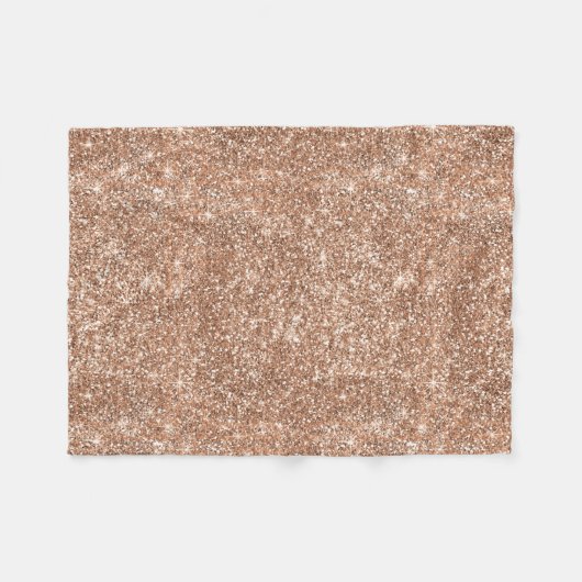 Funkelnd glänzendes Glitzer-Rosen-Gold Fleecedecke (Vorderseite (Horizontal))