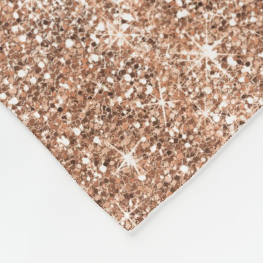 Funkelnd glänzendes Glitzer-Rosen-Gold Fleecedecke (Ecke)