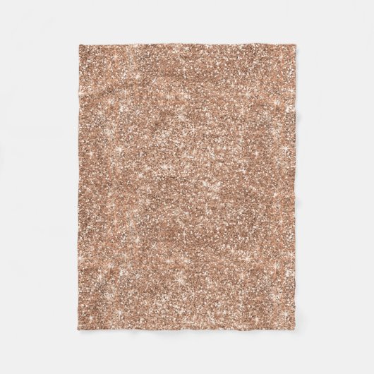 Funkelnd glänzendes Glitzer-Rosen-Gold Fleecedecke (Vorderseite)