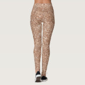 Funkelnd glänzendes Glitzer-Rosen-Gold Leggings (Rückseite)