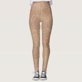 Funkelnd glänzendes Glitzer-Rosen-Gold Leggings (Vorderseite)