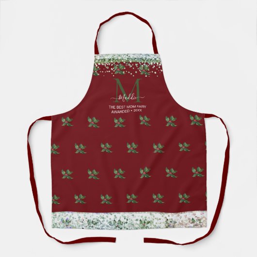 Funkelnd Glitterglatter Mistletogramm Schürze (Vorderseite)
