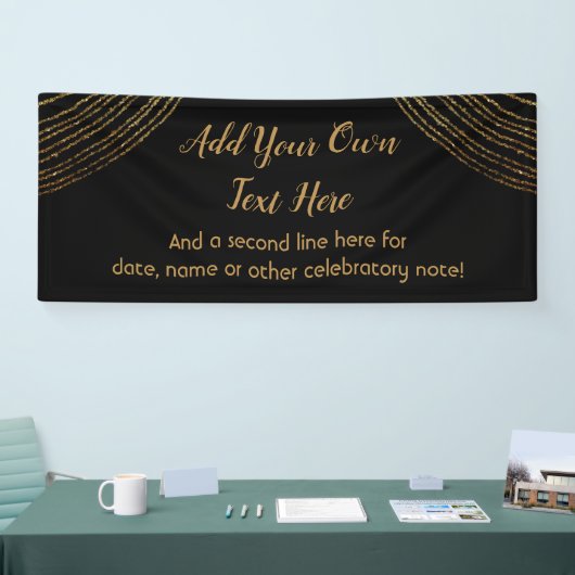 Funkelnd Glitterie Gold Garland hinzufügen Banner (Messe)