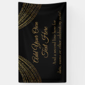 Funkelnd Glitterie Gold Garland hinzufügen Banner (Vertikal)