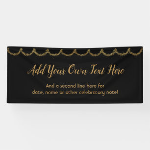 Funkelnd Glitterie Gold Garland hinzufügen Banner