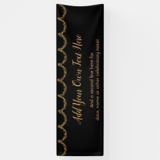 Funkelnd Glitterie Gold Garland hinzufügen Banner (Vertikal)