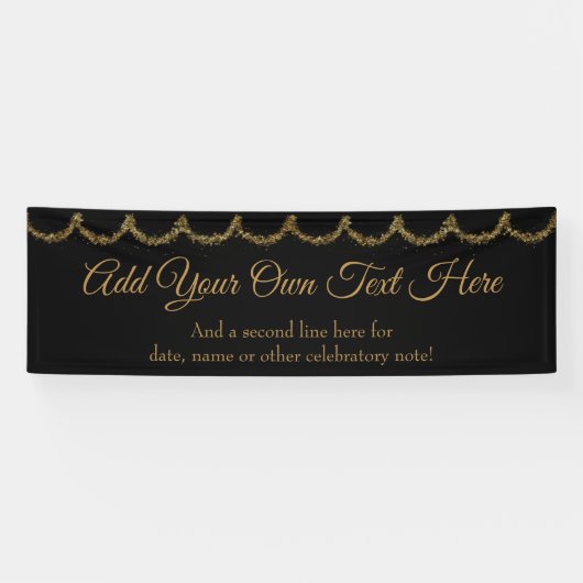 Funkelnd Glitterie Gold Garland hinzufügen Banner (Horizontal)