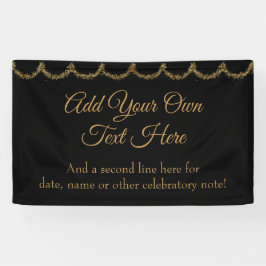 Funkelnd Glitterie Gold Garland hinzufügen Banner