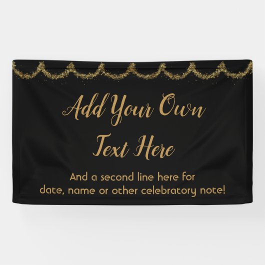 Funkelnd Glitterie Gold Garland hinzufügen Banner (Horizontal)