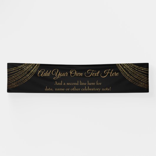 Funkelnd Glitterie Gold Garland hinzufügen Banner (Horizontal)