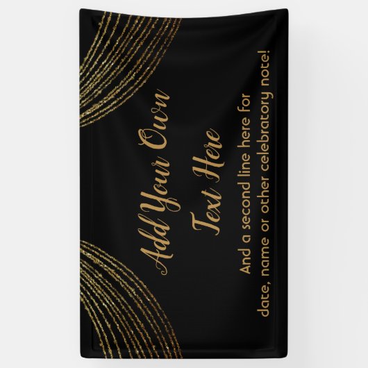 Funkelnd Glitterie Gold Garland hinzufügen Banner (Vertikal)