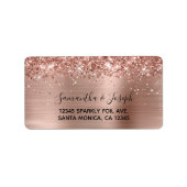 Funkelnd Glitterie Rose Adressaufkleber (Vorne)
