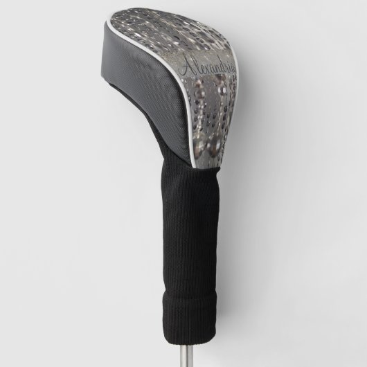 Funkelnd Glitterie Silber Streichperlen Golf Headcover (angewinkelt)