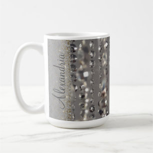 Funkelnd Glitterie Silber Streichperlen      Kaffeetasse