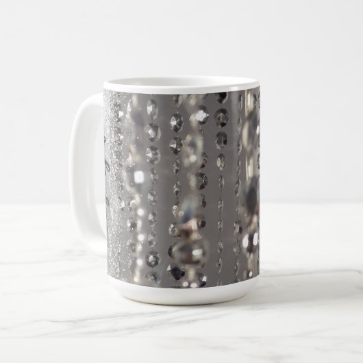 Funkelnd Glitterie Silber Streichperlen Kaffeetasse (Vorderseite Links)
