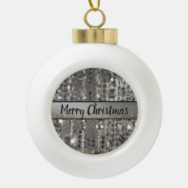 Funkelnd Glitterie Silber Streichperlen Keramik Kugel-Ornament