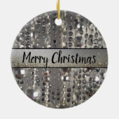 Funkelnd Glitterie Silber Streichperlen Keramik Ornament (Hinten)