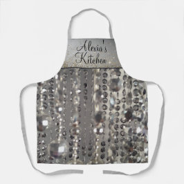 Funkelnd Glitterie Silber Streichperlen     Schürze