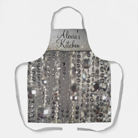 Funkelnd Glitterie Silber Streichperlen     Schürze (Vorderseite)