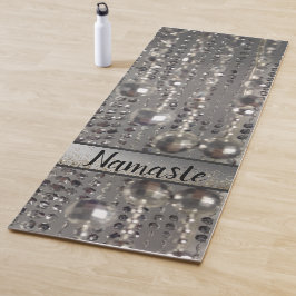 Funkelnd Glitterie Silber Streichperlen Yogamatte