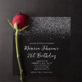 Funkelnd Glittery Black 21. Geburtstag Einladung