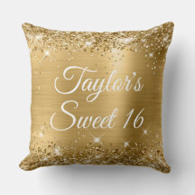 Funkelnd Glittery Gold Foil Glam Sweet 16 Large
