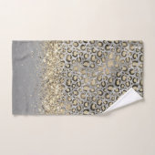 Funkelnd Glittery Gold Leopard Personalisiert Badhandtuch Set (Handtuch)