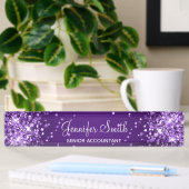 Funkelnd Glittery Royal Lila Gradient Namensplakette