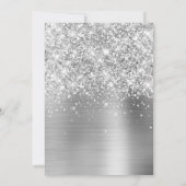 Funkelnd Glittery Silver Glam 21. Geburtstag Einladung (Rückseite)
