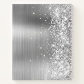 Funkelnd Glittery Silver Glam Girly Name Notizblock (Rückseite)