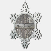 Funkelnd Glittery Silver Streichperlen Snowflader Schneeflocken Zinn-Ornament (Rechts)