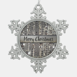 Funkelnd Glittery Silver Streichperlen Snowflader Schneeflocken Zinn-Ornament