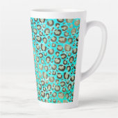Funkelnd Glittery Türkis Leopard Milchtasse (Rechts)