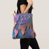 Funkelnd Glitzer 3D-Farbige Weltkarte Tasche (Von Nahem)