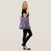 Funkelnd Glitzer 3D-Farbige Weltkarte Tasche (Am Model)