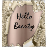 Funkelnd Glitzer 3D Rose Gold HELLO Girly Duschvorhang (Vorderseite)