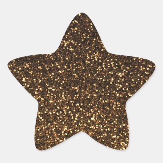 Funkelnd Glitzer aus Schwarzgold Stern-Aufkleber (Vorderseite)