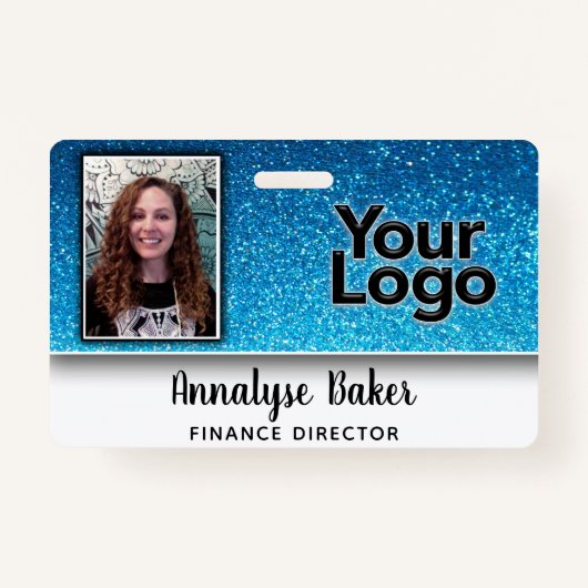 Funkelnd Glitzer Beruflich CNA Nurse Foto Name Ausweis (Vorderseite)