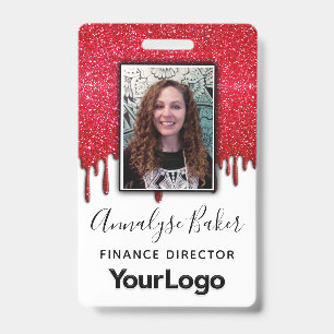 Funkelnd Glitzer Beruflich CNA Nurse Foto Name Ausweis