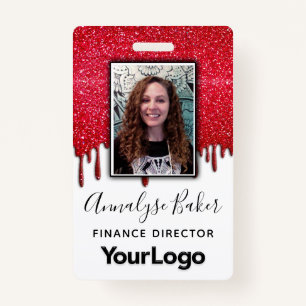 Funkelnd Glitzer Beruflich CNA Nurse Foto Name Ausweis