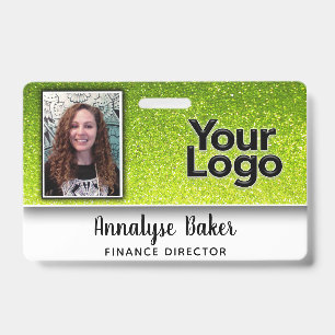 Funkelnd Glitzer Beruflich CNA Nurse Foto Name Ausweis