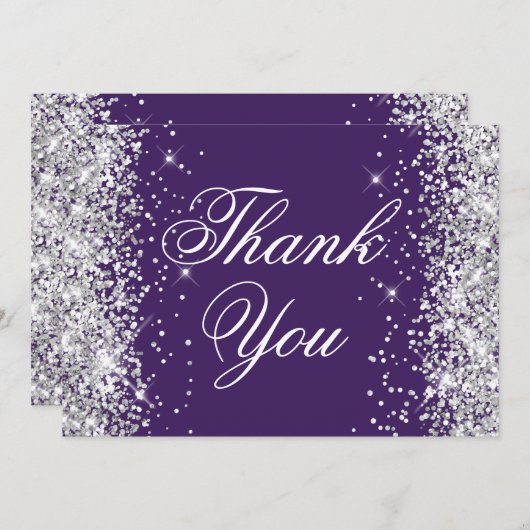 Funkelnd Glitzer Dankeskarte (Vorne/Hinten)