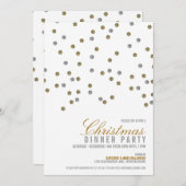 Funkelnd Glitzer Dots Weihnachts-Party Einladung (Vorne/Hinten)