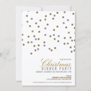 Funkelnd Glitzer Dots Weihnachts-Party Einladung