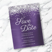 Funkelnd Glitzer Dunkle Violet Ombre Foil Save The Date