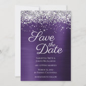 Funkelnd Glitzer Dunkle Violet Ombre Foil Save The Date (Vorderseite)
